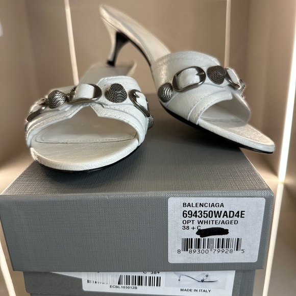 Balenciaga Cagole embellished leather mules size 38 - Picture 6 of 10